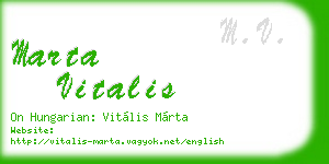 marta vitalis business card